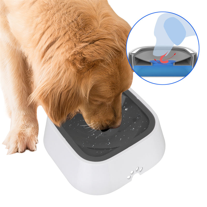 KFX-0132285 1.5L Floating Pet Water Bowl with Anti-Overflow Slow Feeder Design - Perfect for Cats and Dogs