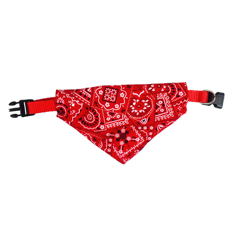 KFX-0133693 Retractable Pet Scarf Collar with Printed Dot Design, Multiple Sizes Available