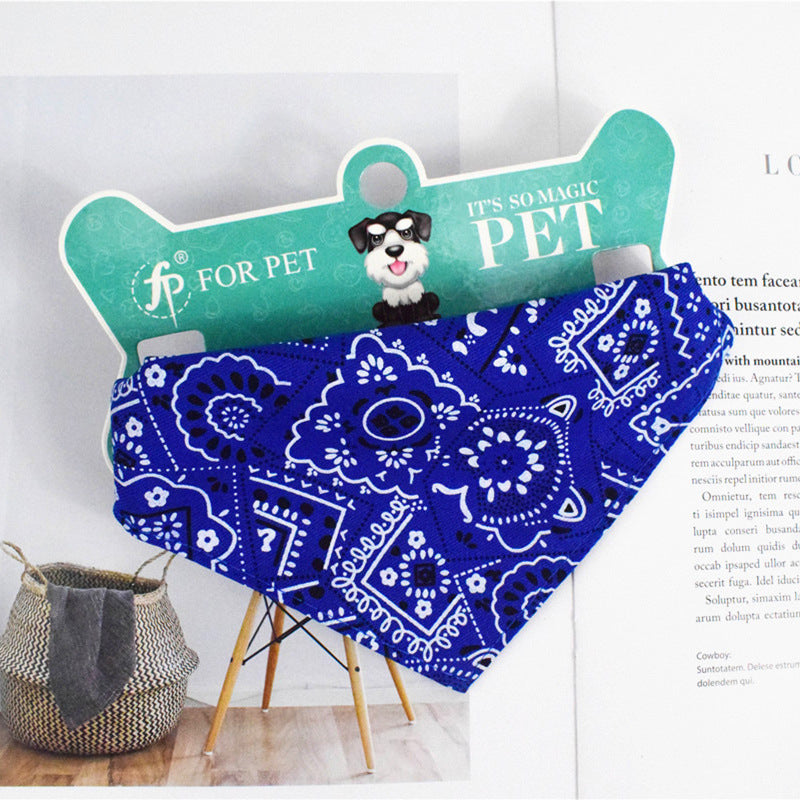 KFX-0133693 Retractable Pet Scarf Collar with Printed Dot Design, Multiple Sizes Available