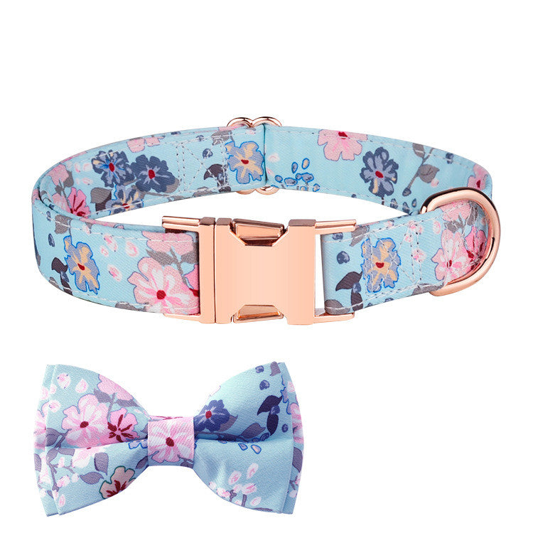 KFX-0134077 Stylish Bow Collar Set for Pets in Sweet Pink, Blue, and More