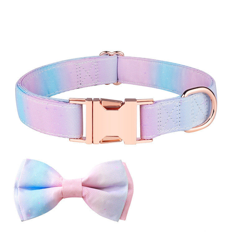 KFX-0134077 Stylish Bow Collar Set for Pets in Sweet Pink, Blue, and More