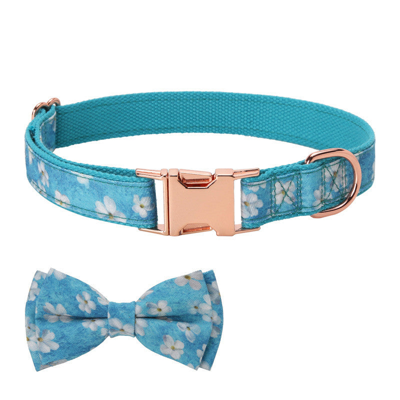 KFX-0134077 Stylish Bow Collar Set for Pets in Sweet Pink, Blue, and More