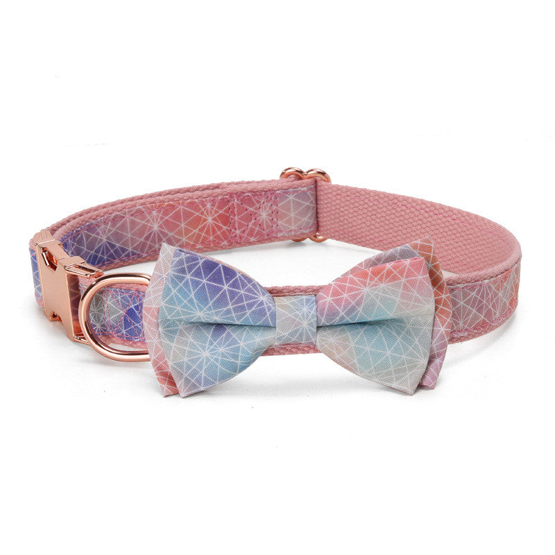 KFX-0134077 Stylish Bow Collar Set for Pets in Sweet Pink, Blue, and More