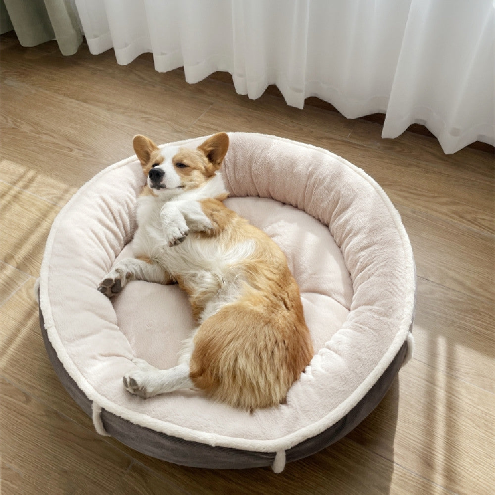 KFX-0136125 Cozy Gray Plush Dog Mat for Winter Comfort - Multiple Sizes Available