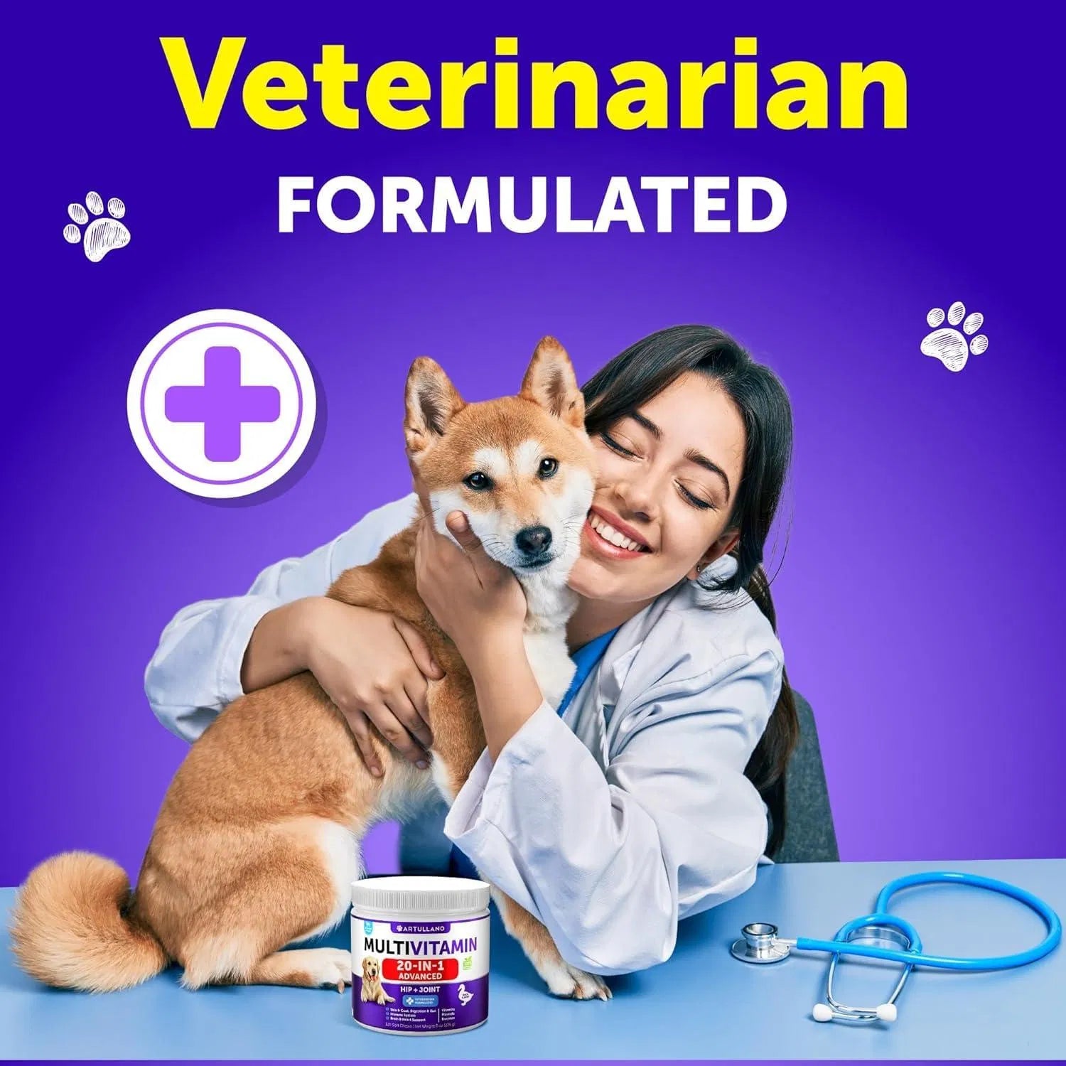 KFX-0137917 20-in-1 Chewable Dog Multivitamins with Glucosamine for Joint Support, Gut Health, & Skin Care - Suitable for All Ages, 120 Chews