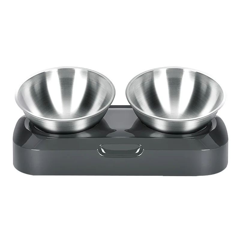 KFX-0138045 Elevated Easy Clean Stainless Steel Double Pet Food and Water Bowl with Adjustable Design