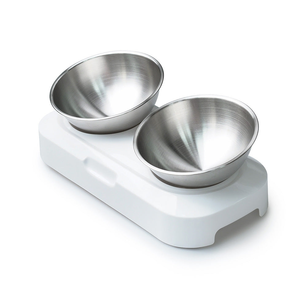 KFX-0138045 Elevated Easy Clean Stainless Steel Double Pet Food and Water Bowl with Adjustable Design