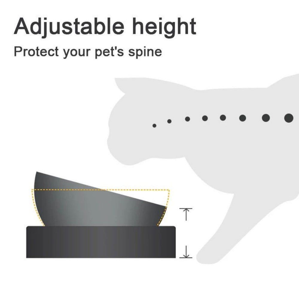 KFX-0138045 Elevated Easy Clean Stainless Steel Double Pet Food and Water Bowl with Adjustable Design