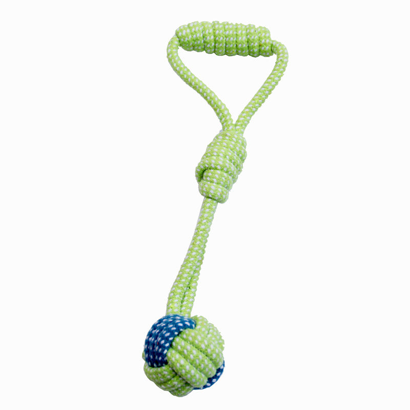 KFX-0140477 Colorful Hand-Woven Cotton Rope Dog Bite Toy Set