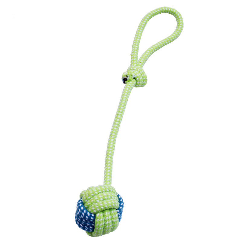 KFX-0140477 Colorful Hand-Woven Cotton Rope Dog Bite Toy Set