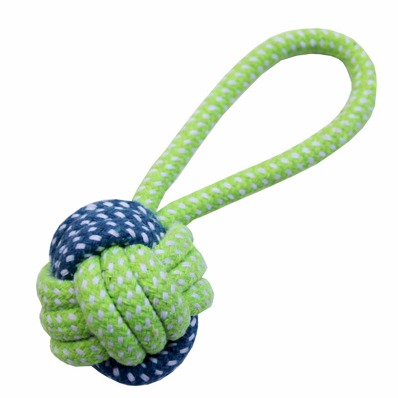 KFX-0140477 Colorful Hand-Woven Cotton Rope Dog Bite Toy Set