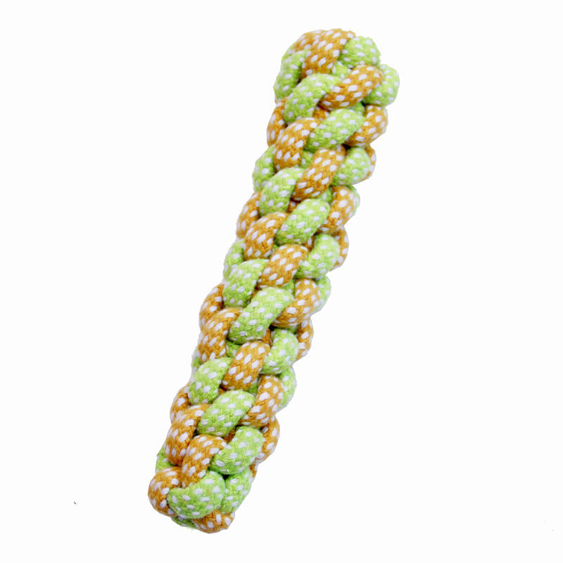 KFX-0140477 Colorful Hand-Woven Cotton Rope Dog Bite Toy Set