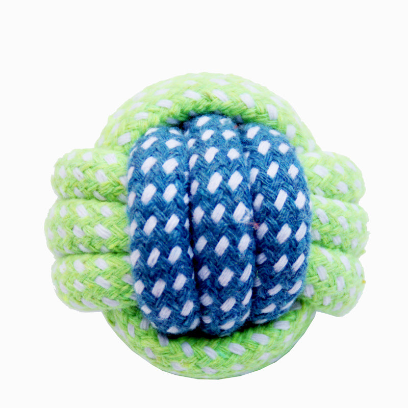 KFX-0140477 Colorful Hand-Woven Cotton Rope Dog Bite Toy Set