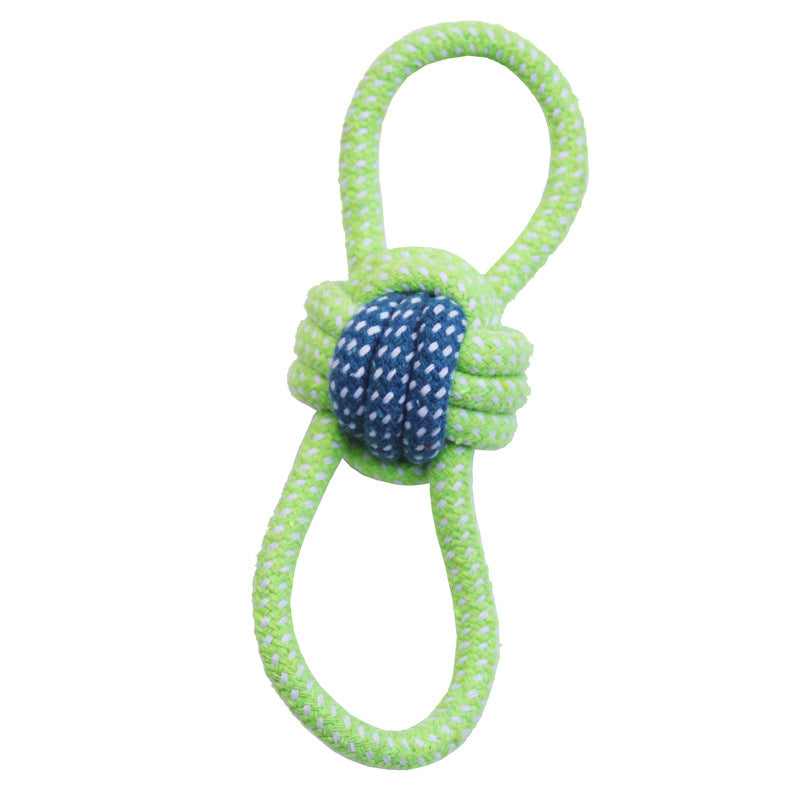KFX-0140477 Colorful Hand-Woven Cotton Rope Dog Bite Toy Set