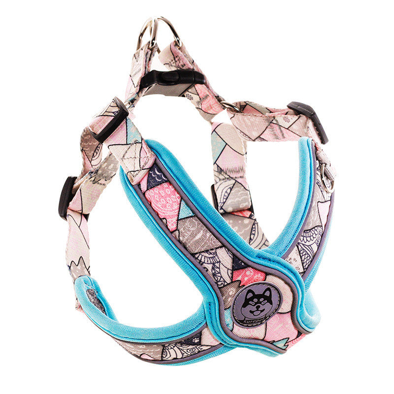 KFX-0141629 Reflective Anti-Breakaway Leash for Small and Medium Dogs - Durable Polyester with Chest Strap Options