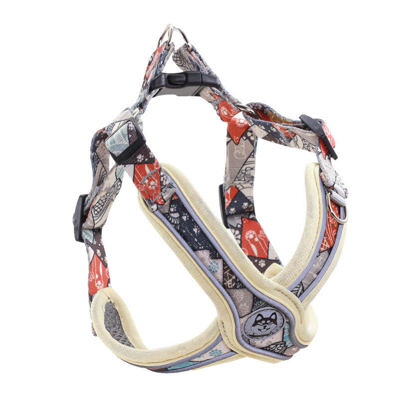 KFX-0141629 Reflective Anti-Breakaway Leash for Small and Medium Dogs - Durable Polyester with Chest Strap Options