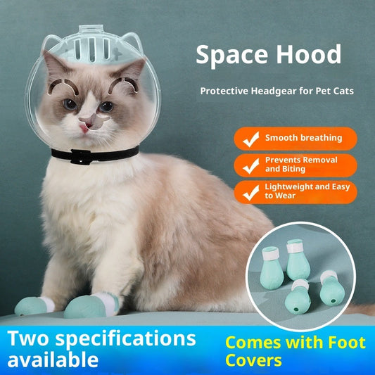 KFX-0142653 Cat Head Cover Set - Owl & Cat Paw Designs, Perfect for Pets and Kids, Multi-Color Options