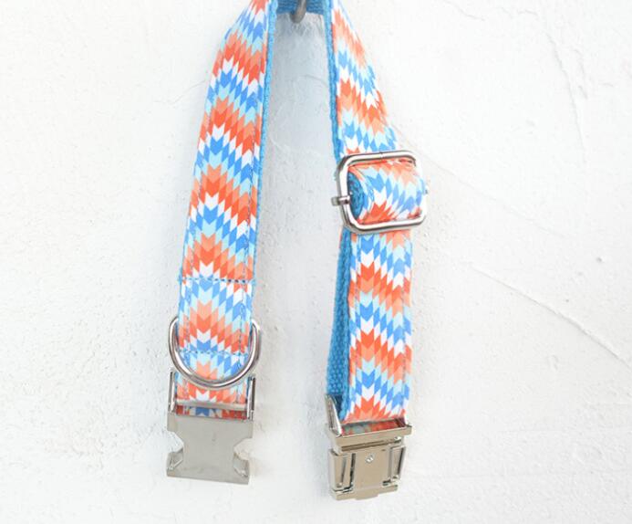 KFX-0143805 Durable Polyester Dog Collar with Adjustable Fit and Color Variations