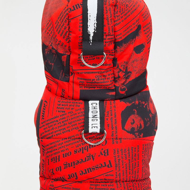 KFX-0147261 Cotton Newspaper Print Pet Apparel for Small to Extra Large Dogs