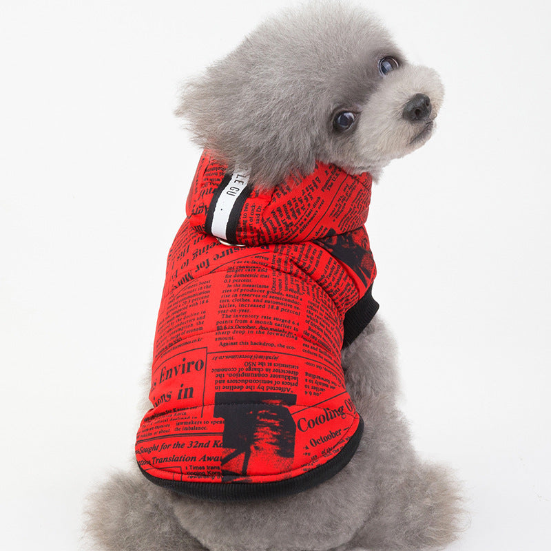 KFX-0147261 Cotton Newspaper Print Pet Apparel for Small to Extra Large Dogs