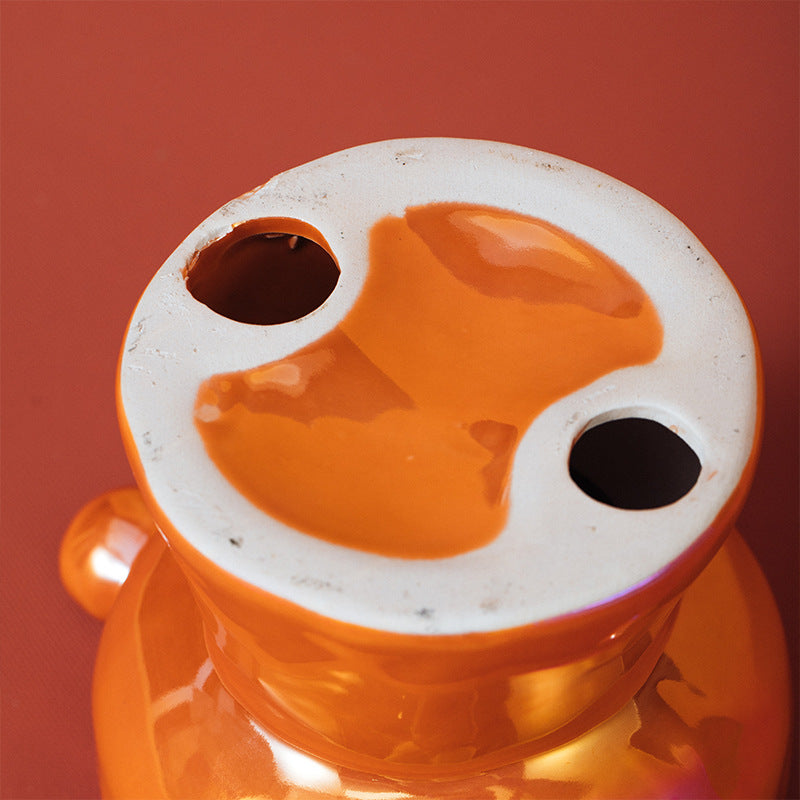 KFX-0147773 Ceramic Cat Food Bowl with Elevated Design - Available in Bright White and Colorful Orange