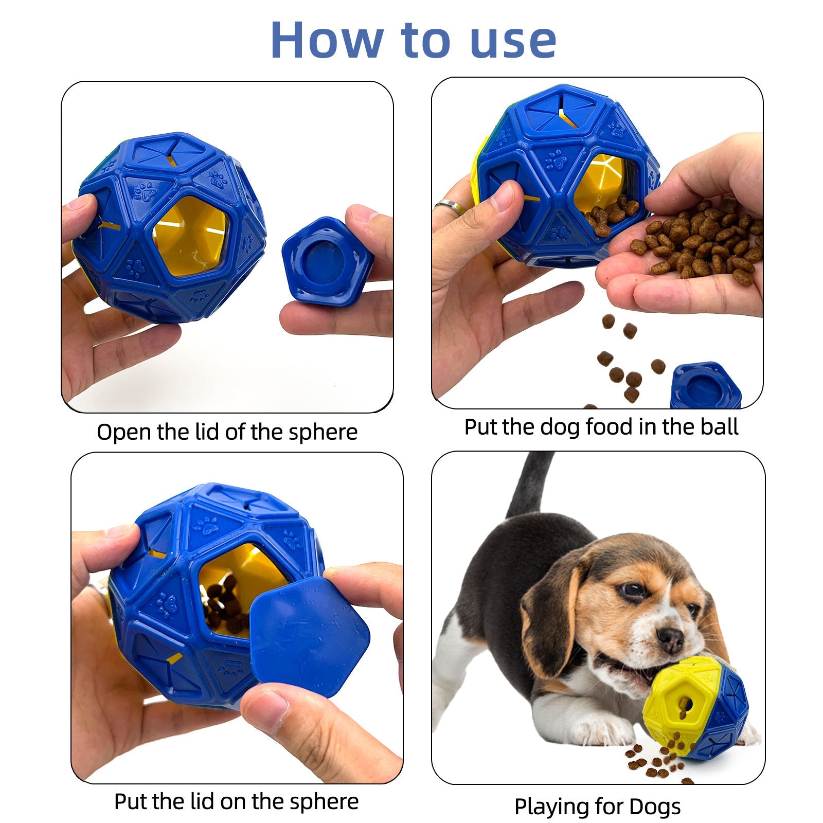 KFX-0154813 Interactive Leak Proof Food Dispensing Dog and Pet Toy Ball for Indoor and Outdoor Play