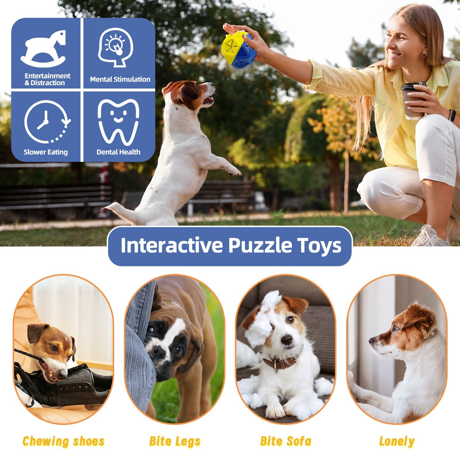 KFX-0154813 Interactive Leak Proof Food Dispensing Dog and Pet Toy Ball for Indoor and Outdoor Play