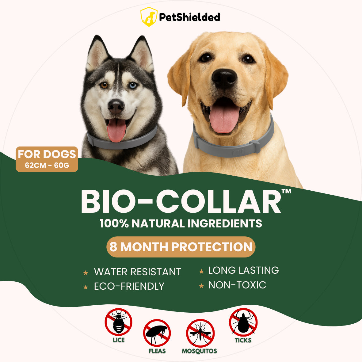 KFX-0155965 Adjustable Anti-Mosquito Collar for Cats and Dogs - Natural Insect Repellent with Long-Lasting Protection
