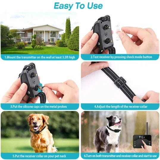 KFX-0156605 Wireless Electric Dog Fence System with Rechargeable Collar for Training and Containment