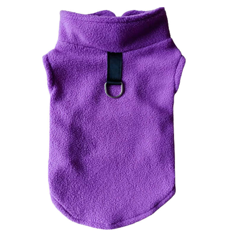 KFX-0159677 Stylish Solid Color Rocking Velvet Dog Collar Clothes for Pets
