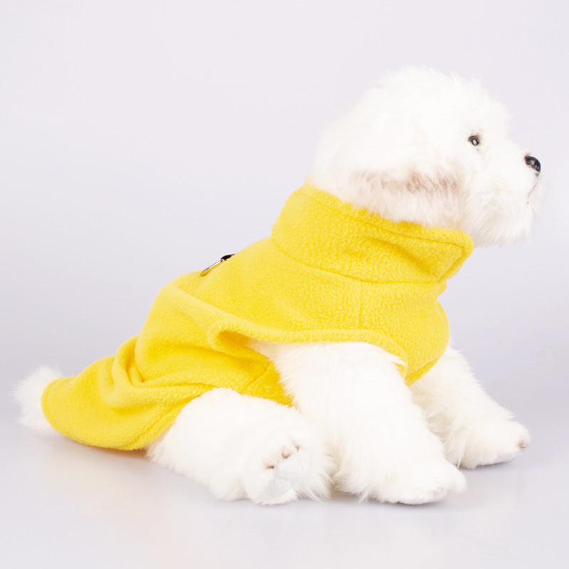 KFX-0159677 Stylish Solid Color Rocking Velvet Dog Collar Clothes for Pets