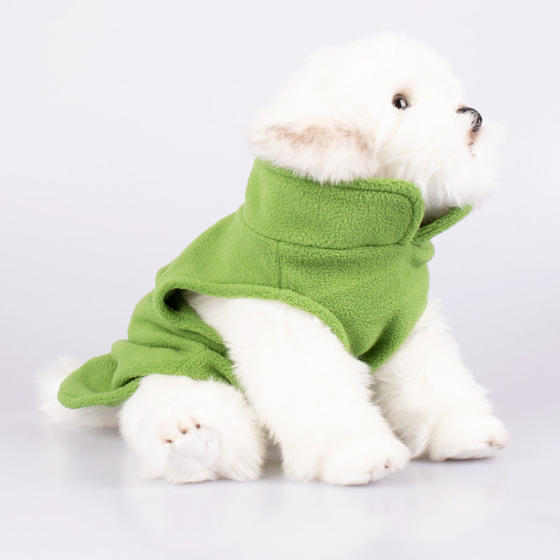 KFX-0159677 Stylish Solid Color Rocking Velvet Dog Collar Clothes for Pets