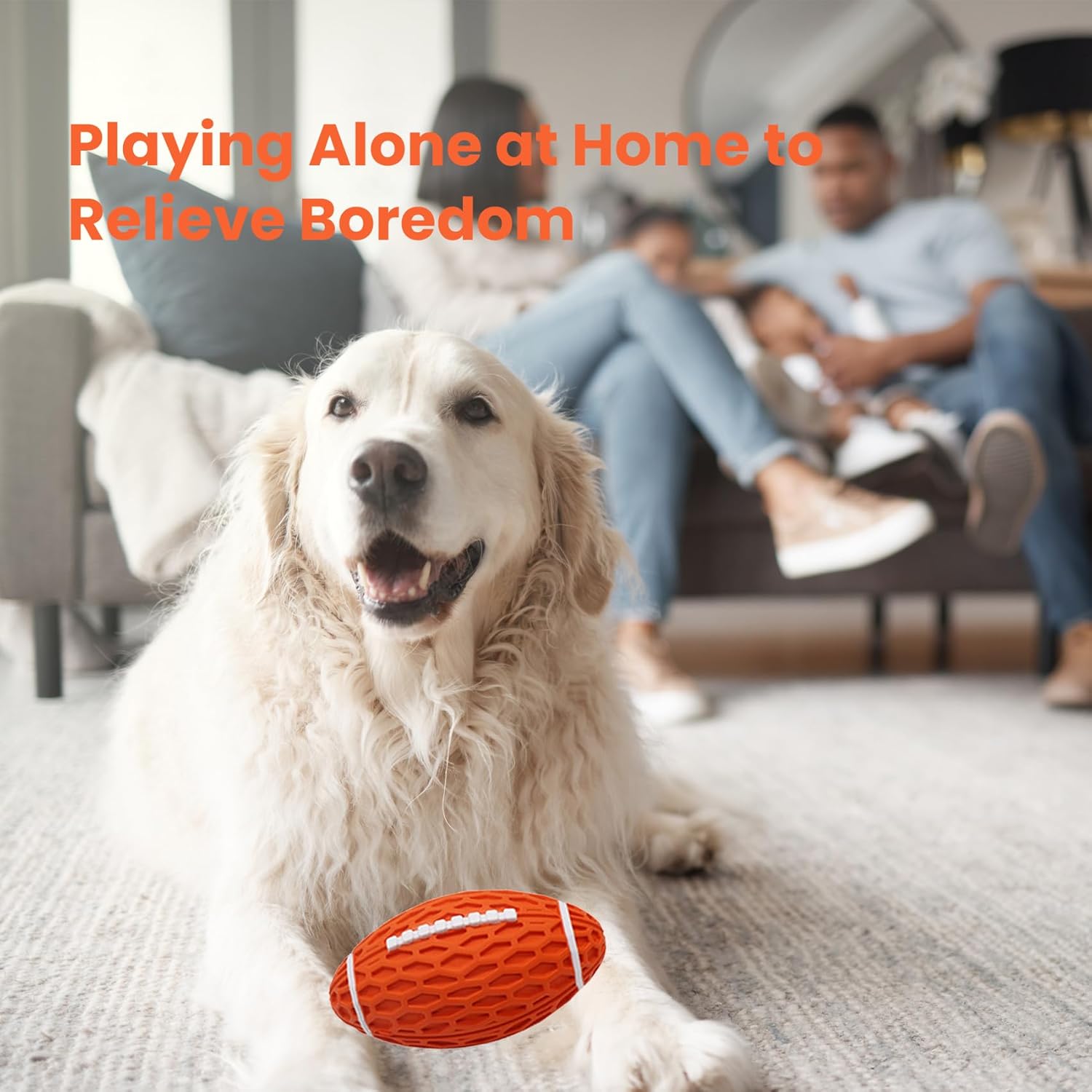KFX-0160573 Durable Squeaky Rugby Dog Toy for Aggressive Chewers, Ideal for Large Dogs