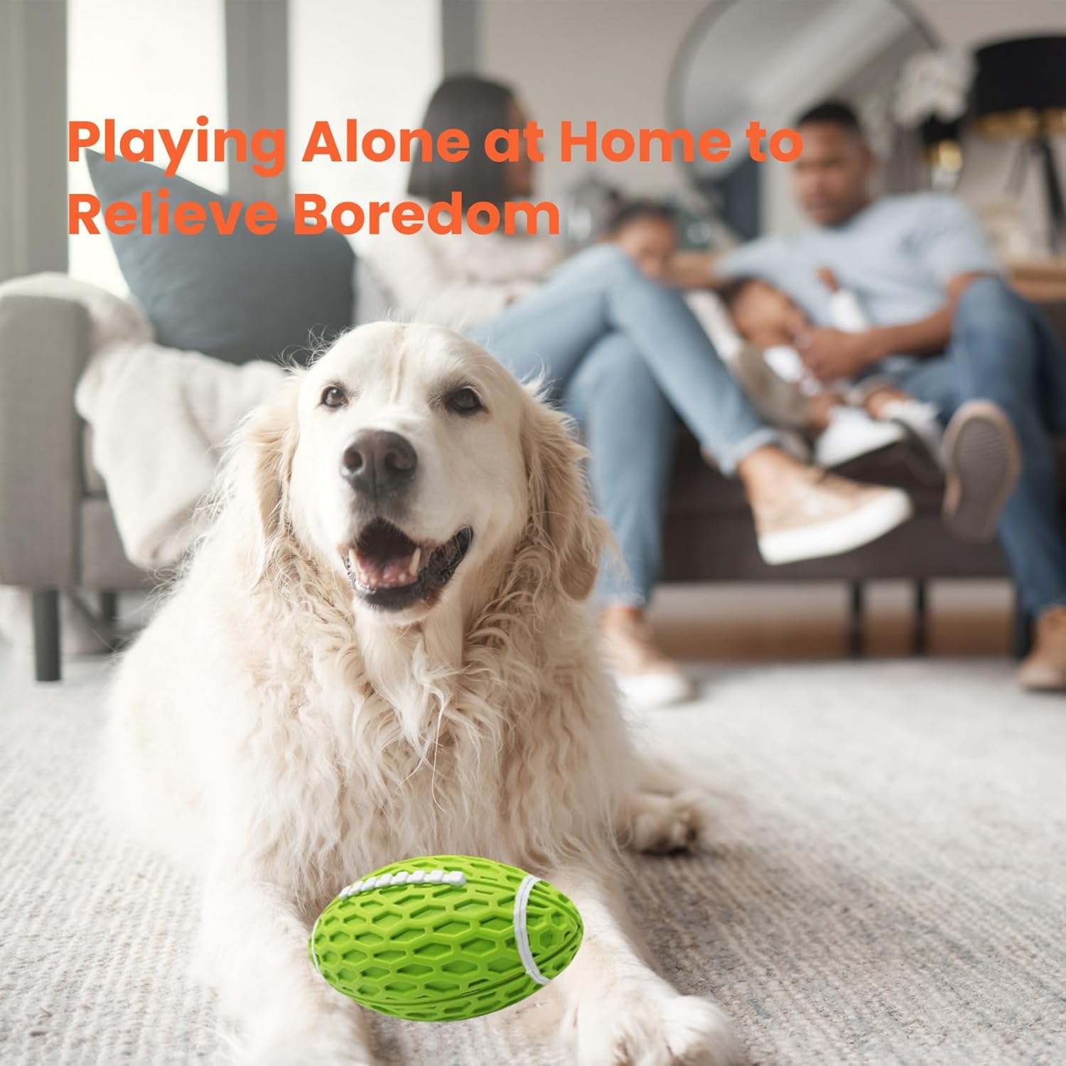 KFX-0160573 Durable Squeaky Rugby Dog Toy for Aggressive Chewers, Ideal for Large Dogs