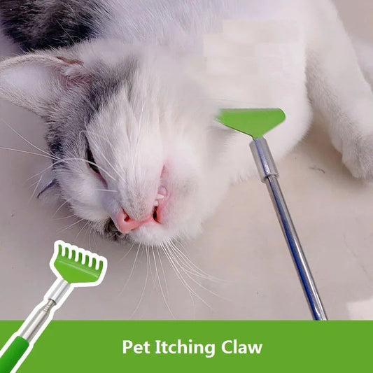 KFX-0160701 Retractable Cat Scratching Toy with Massage Brush – Durable Stainless Steel, 20CM to 68CM Length