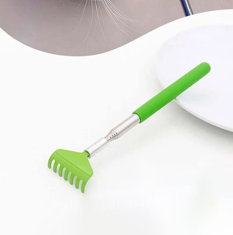 KFX-0160701 Retractable Cat Scratching Toy with Massage Brush – Durable Stainless Steel, 20CM to 68CM Length