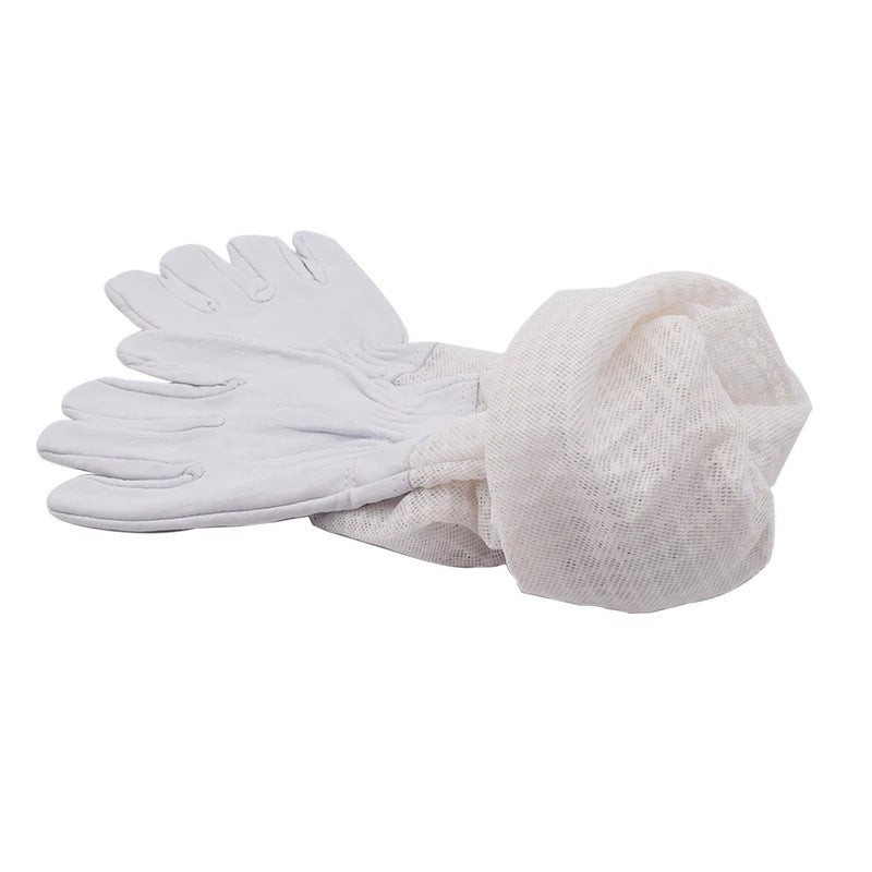 KFX-0160957 Three-Layer Breathable Mesh Anti-Bee Gloves Made with Cowhide and Sheepskin