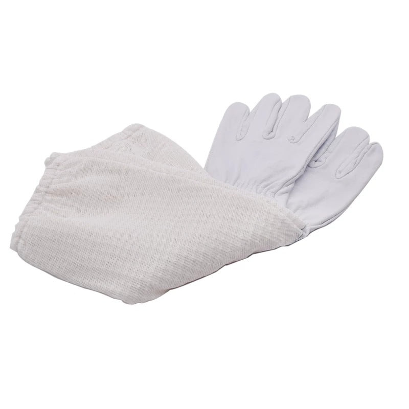 KFX-0160957 Three-Layer Breathable Mesh Anti-Bee Gloves Made with Cowhide and Sheepskin