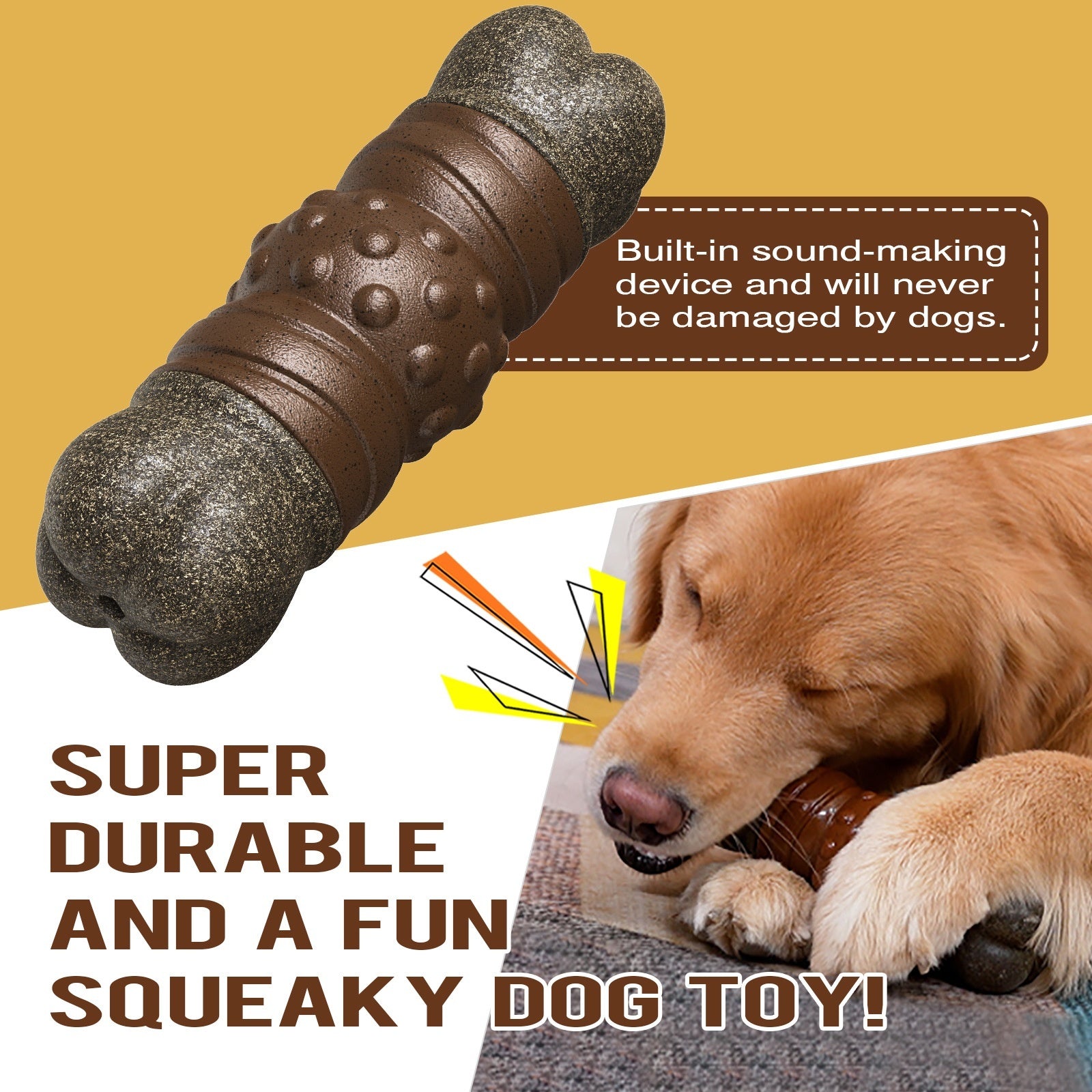KFX-0161725 Dog Toothbrush Molar Rod Toy – Wooden Color, Plastic Material, Perfect for Dental Care
