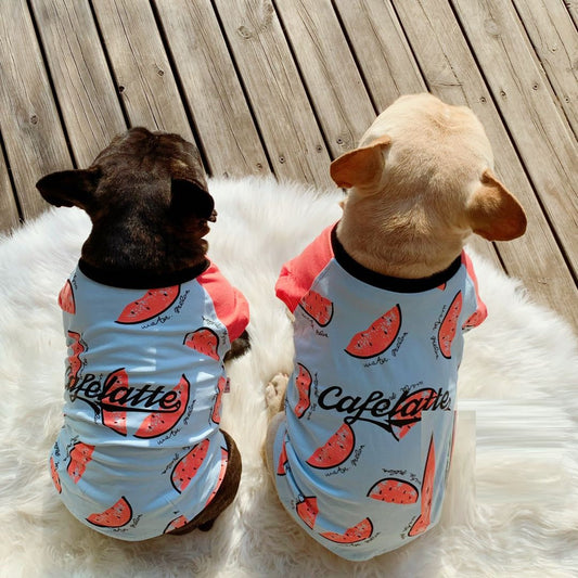 KFX-0163517 Cotton Short Sleeve Dog Apparel for Spring and Autumn, Available in Multiple Sizes