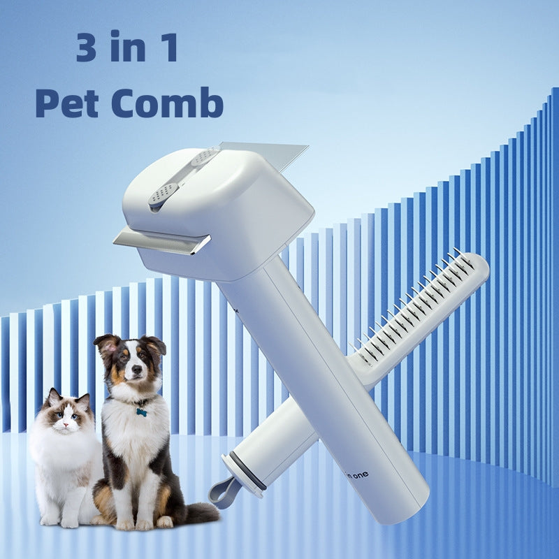 KFX-0164669 3-in-1 Pet Dematting Comb for Cats & Dogs – Durable Grooming Brush for Tangles, Knots, & Shedding