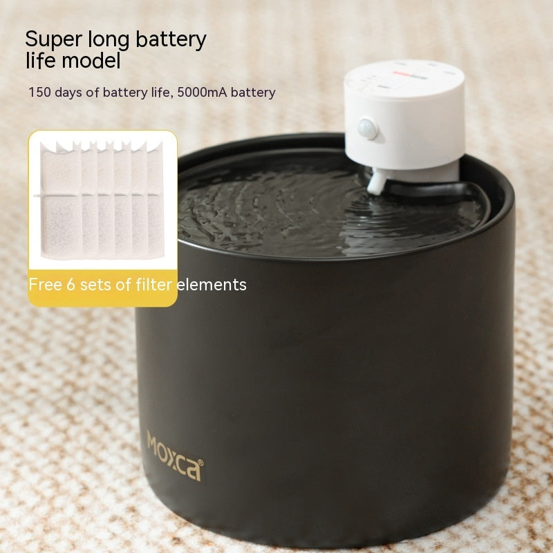 KFX-0164925 Automatic Flow Induction Ceramic Pet Water Dispenser with Filter Elements - 2L Capacity