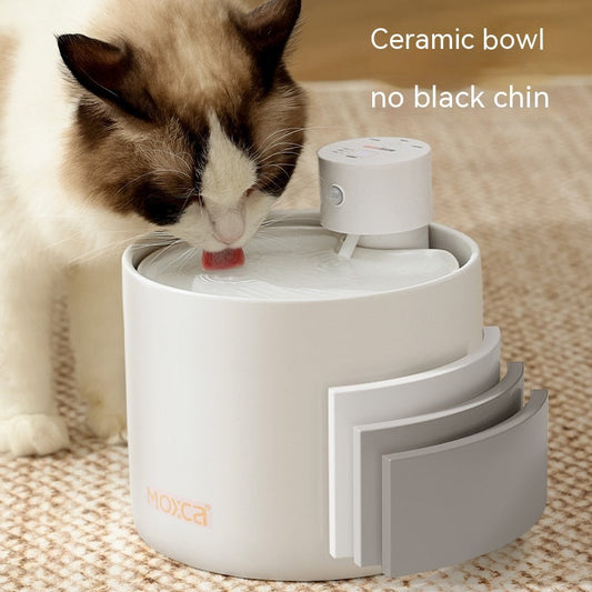 KFX-0164925 Automatic Flow Induction Ceramic Pet Water Dispenser with Filter Elements - 2L Capacity