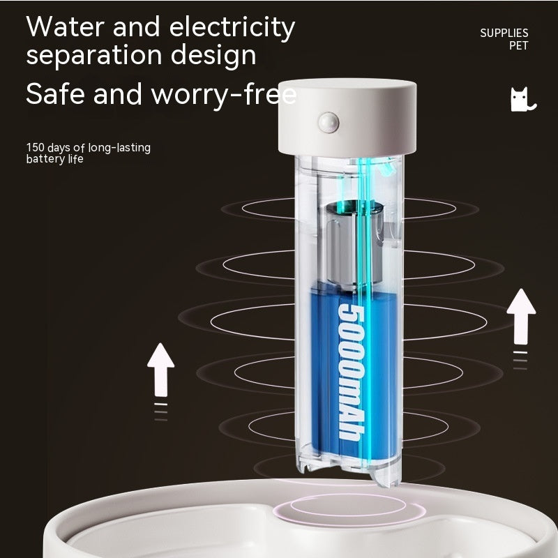 KFX-0164925 Automatic Flow Induction Ceramic Pet Water Dispenser with Filter Elements - 2L Capacity