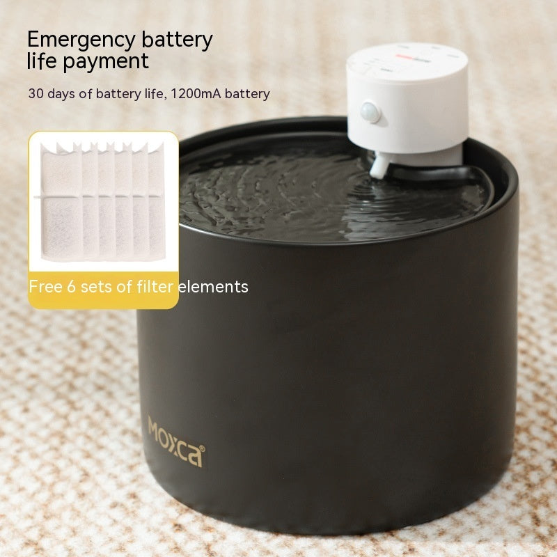KFX-0164925 Automatic Flow Induction Ceramic Pet Water Dispenser with Filter Elements - 2L Capacity
