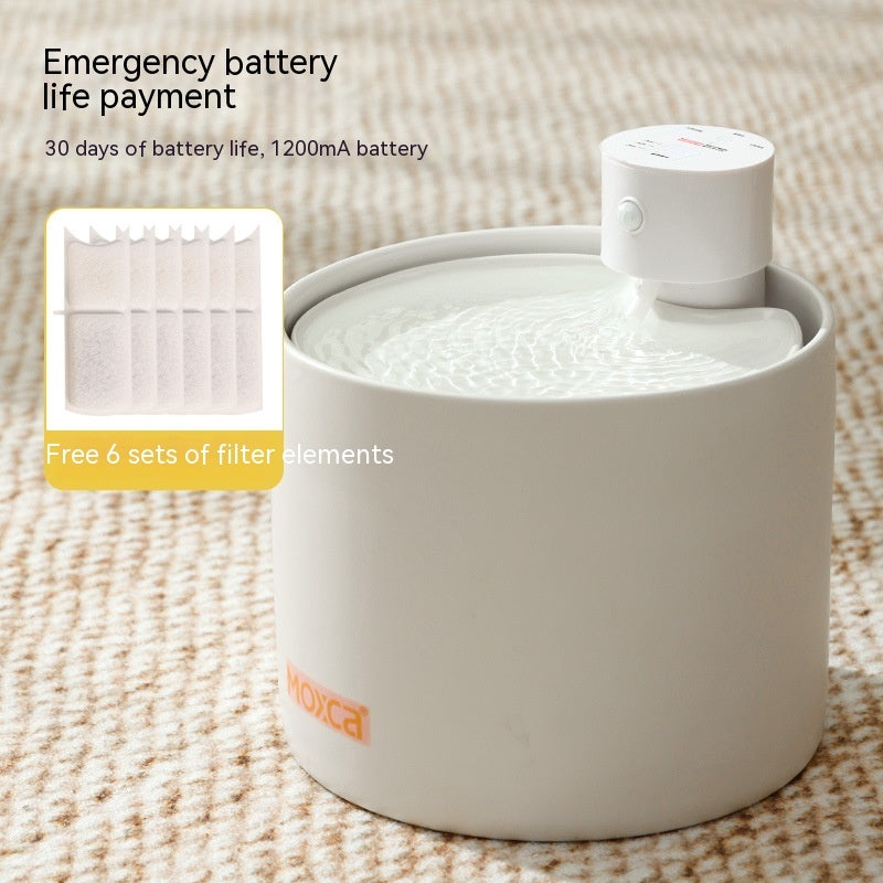 KFX-0164925 Automatic Flow Induction Ceramic Pet Water Dispenser with Filter Elements - 2L Capacity
