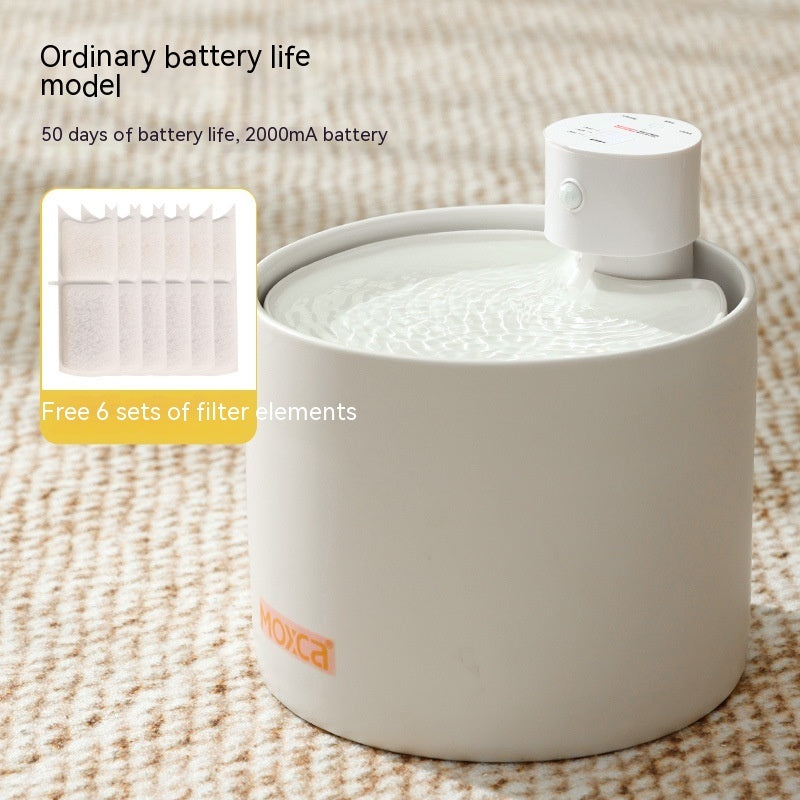 KFX-0164925 Automatic Flow Induction Ceramic Pet Water Dispenser with Filter Elements - 2L Capacity