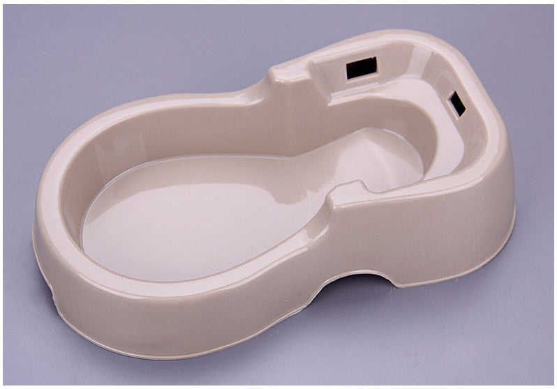 KFX-0165053 Large Capacity Automatic Pet Water Bowl - Durable Plastic Design in Khaki Grey and Brown
