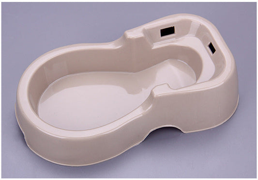 KFX-0165053 Large Capacity Automatic Pet Water Bowl - Durable Plastic Design in Khaki Grey and Brown