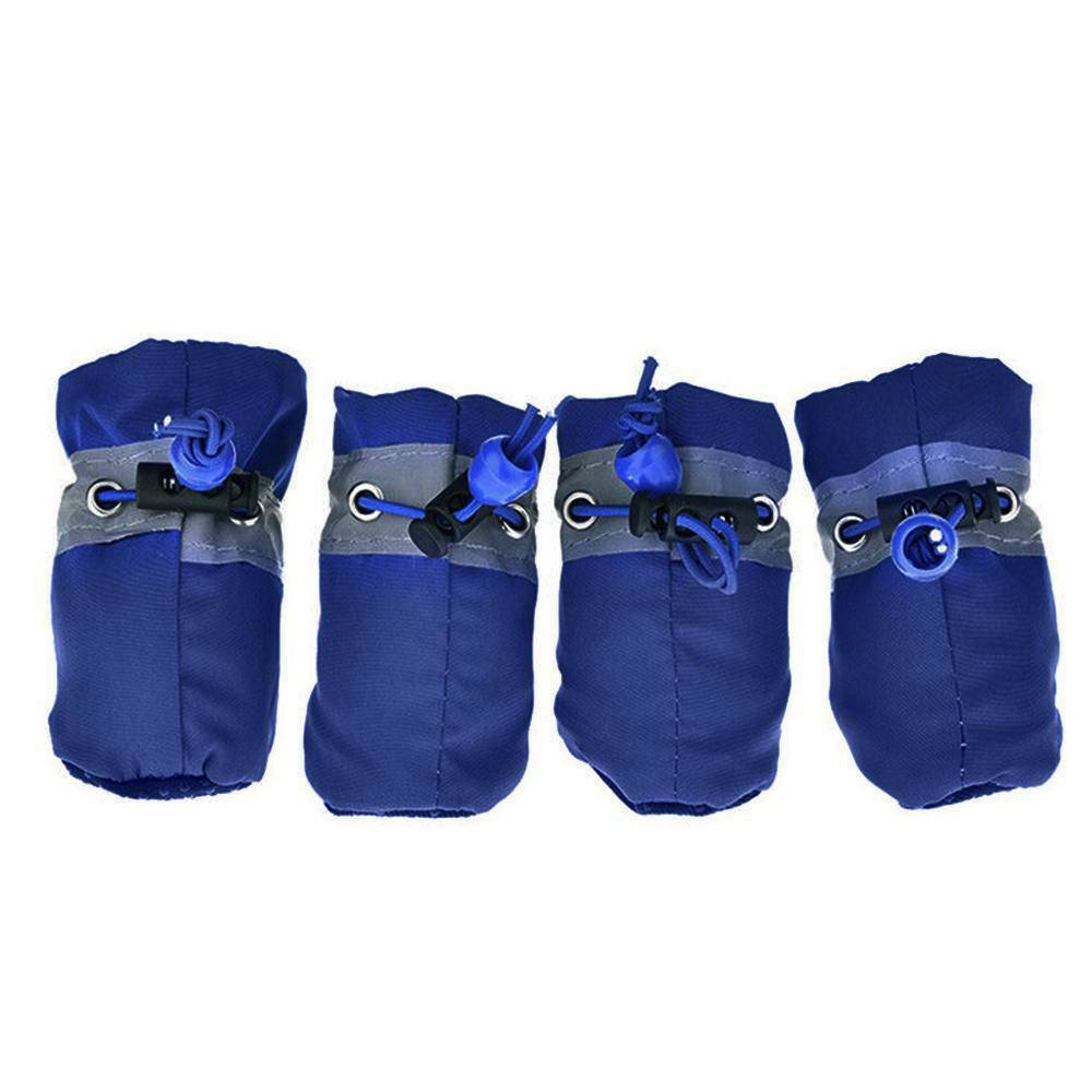KFX-0165693 Customizable Reflective Dog Shoes for Fall/Winter - Waterproof Foot Covers with Adjustable Velcro Straps